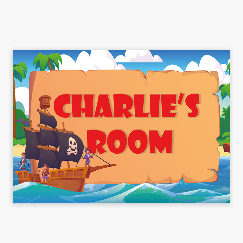 Pirate Print - Pirate Ship Personalised Poster Wall Art