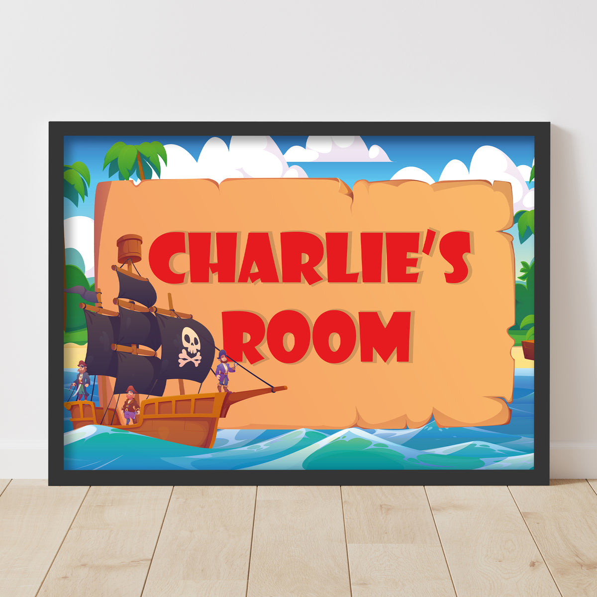 Pirate Print - Pirate Ship Personalised Poster Wall Art