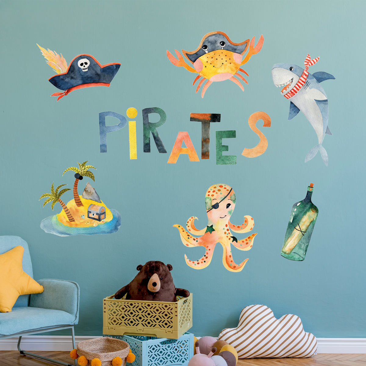 Pirate Wall Sticker - Sea Animals Decal Set Wall Art