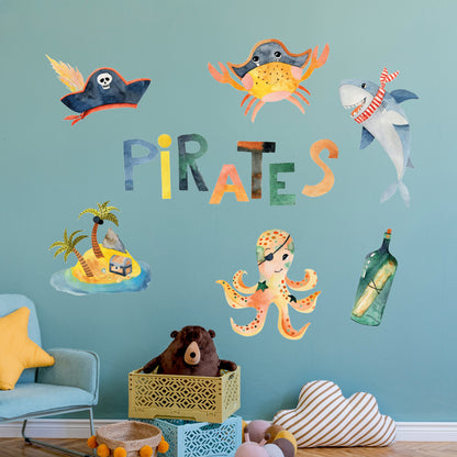 Pirate Wall Sticker - Sea Animals Decal Set Wall Art