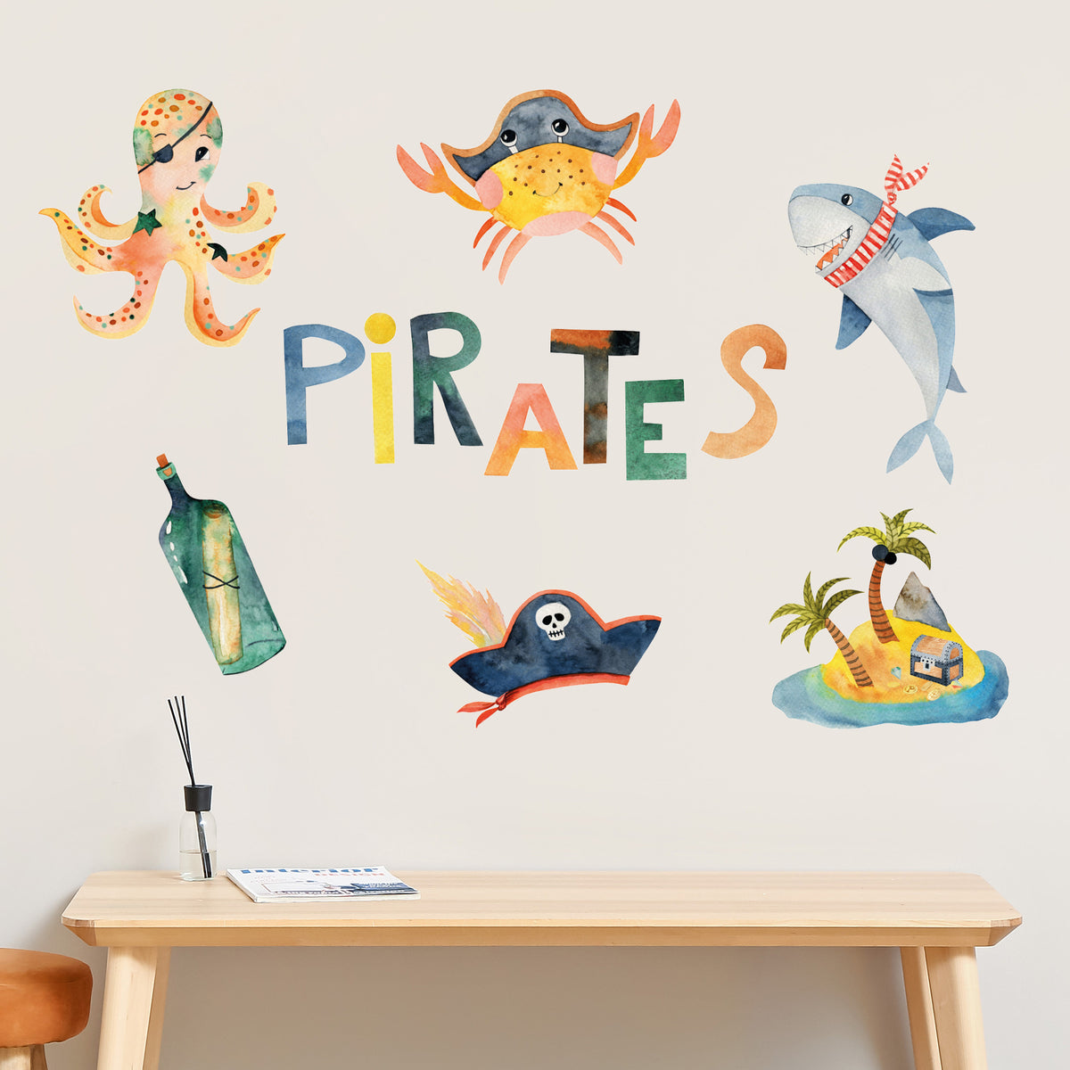Pirate Wall Sticker - Sea Animals Decal Set Wall Art