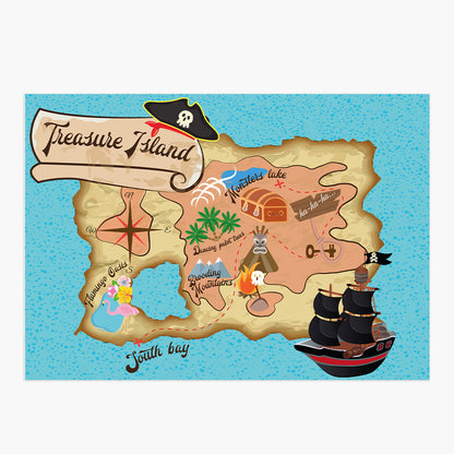 Pirate Print - Treasure Map Poster Wall Art