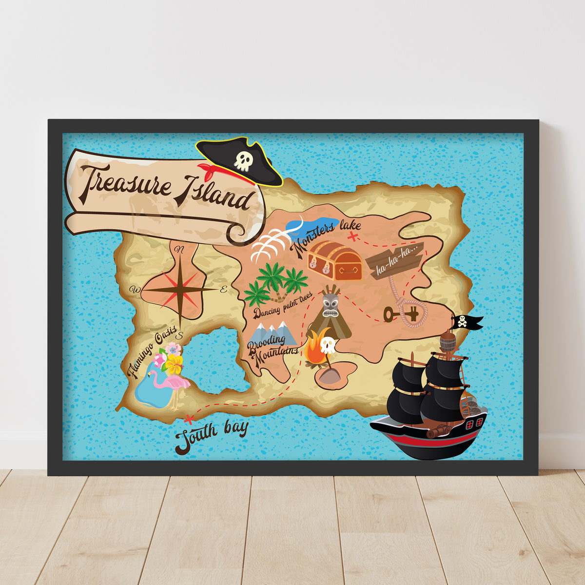 Pirate Print - Treasure Map Poster Wall Art
