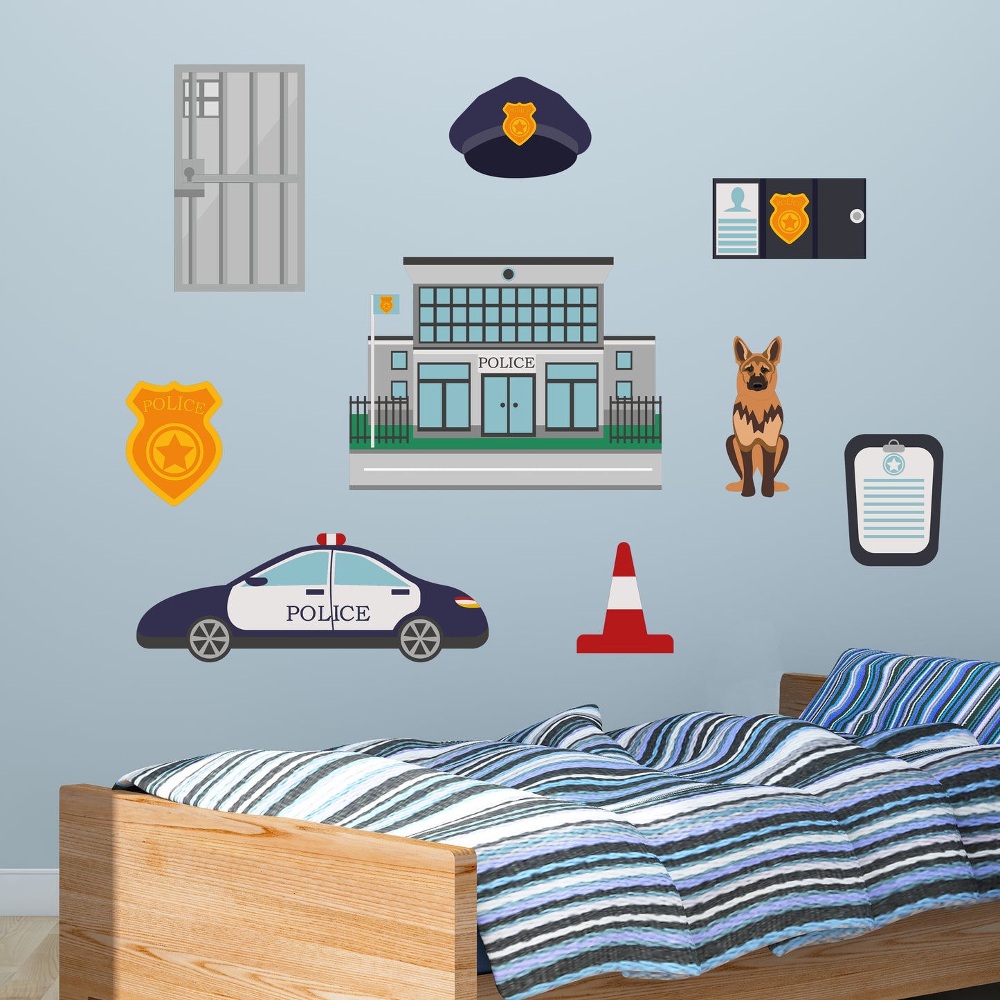 Police Wall Sticker - Police Station Decal Set Wall Art