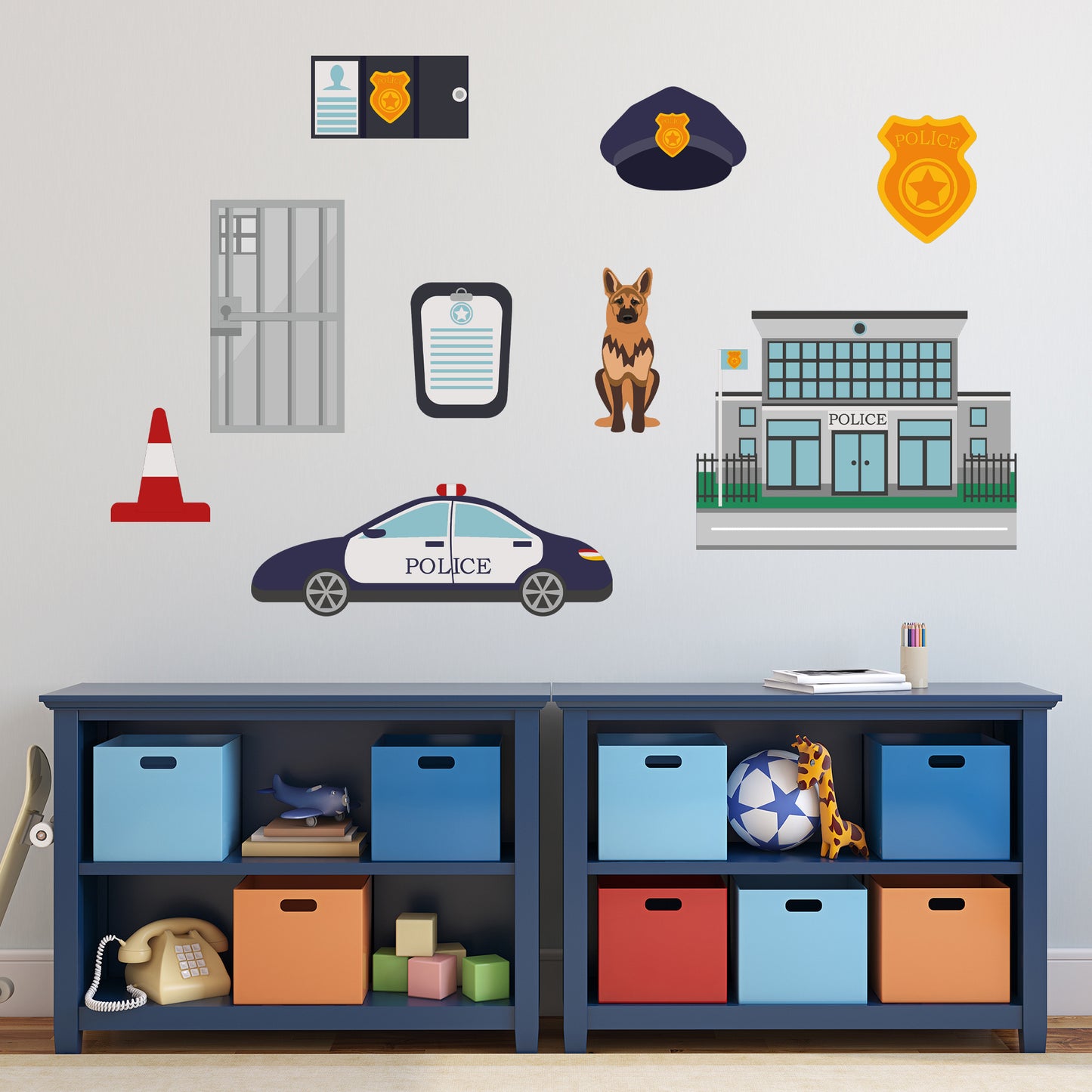 Police Wall Sticker - Police Station Decal Set Wall Art