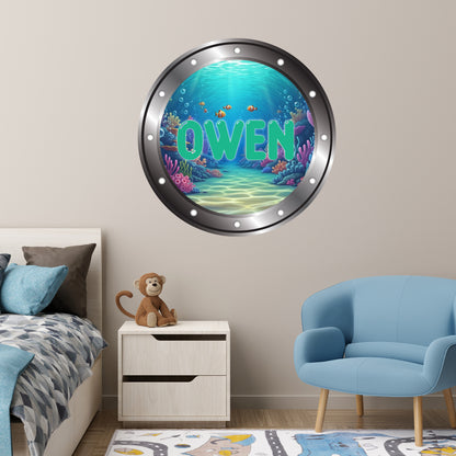 Porthole Wall Sticker - Under The Sea Kids Personalised Wall Art