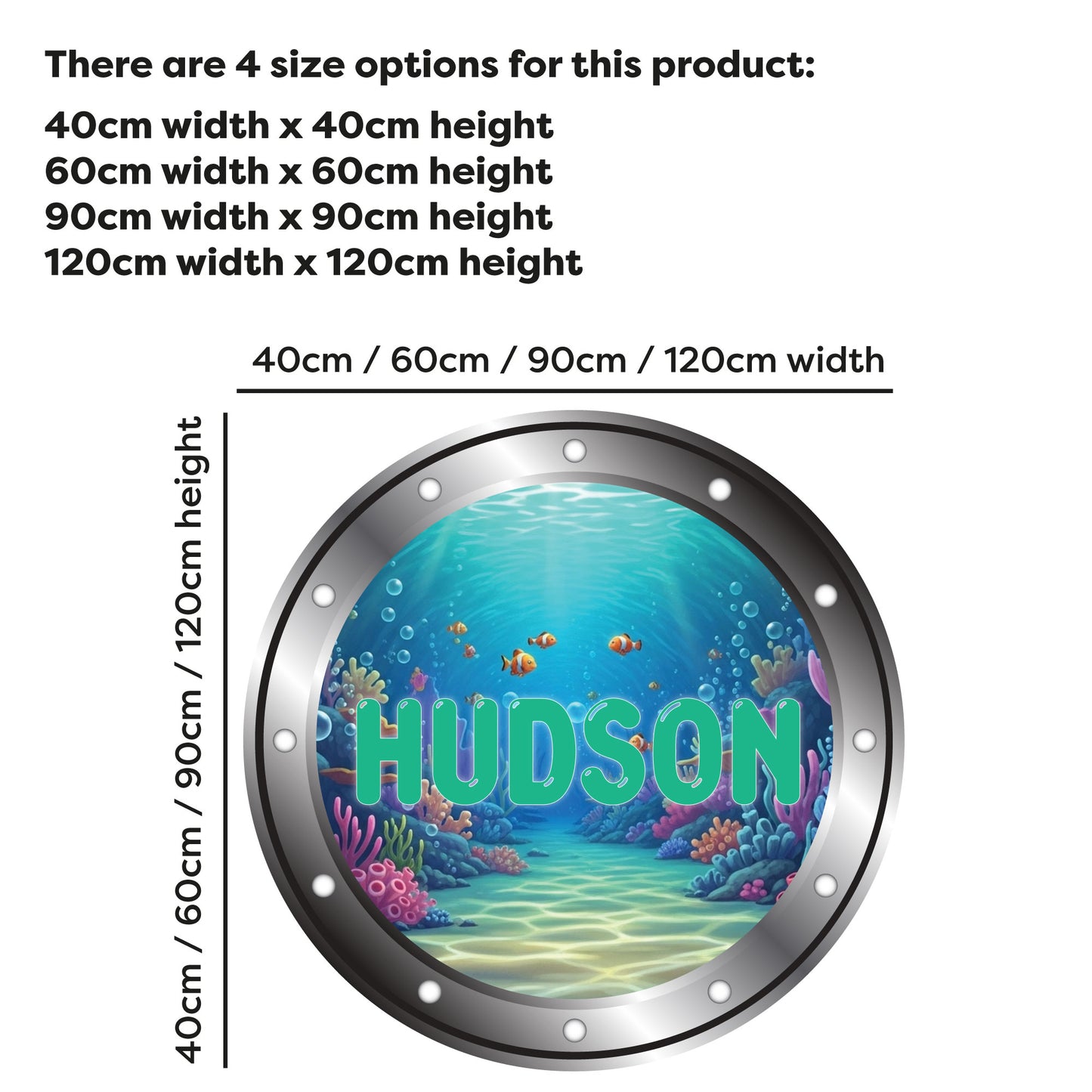 Porthole Wall Sticker - Under The Sea Kids Personalised Wall Art