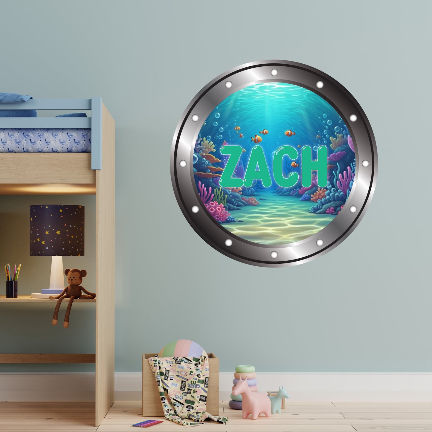 Porthole Wall Sticker - Under The Sea Kids Personalised Wall Art