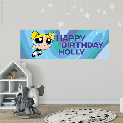Powerpuff Girls Birthday - Bubbles Personalised Name Banner Wall Sticker
