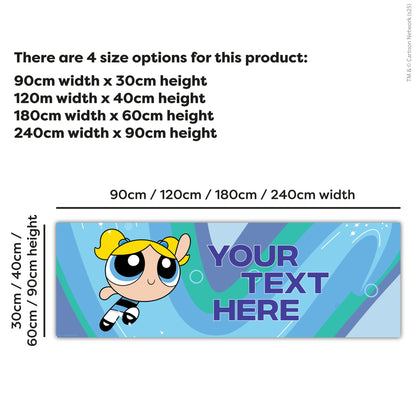 Powerpuff Girls Birthday - Bubbles Personalised Name Banner Wall Sticker