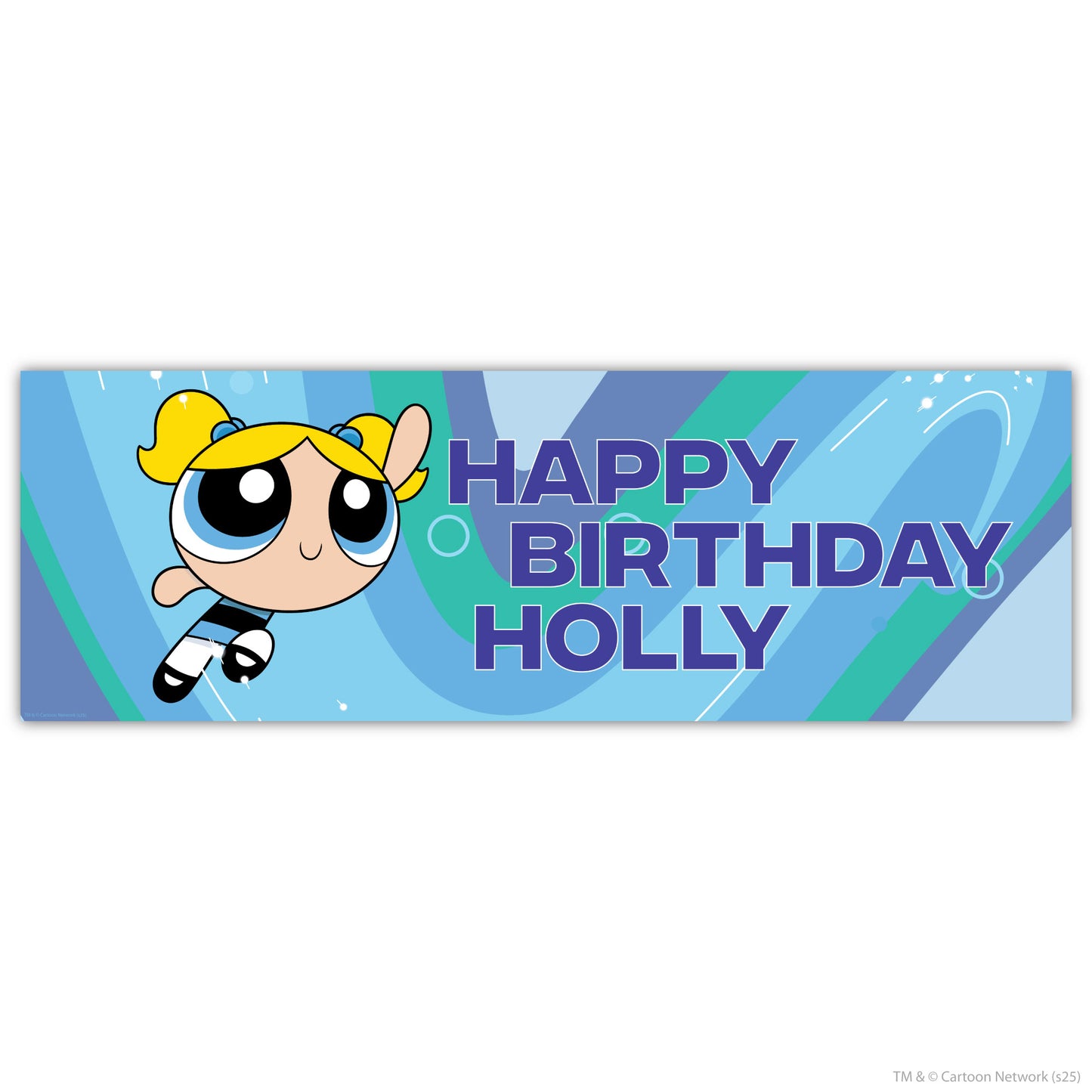 Powerpuff Girls Birthday - Bubbles Personalised Name Banner Wall Sticker