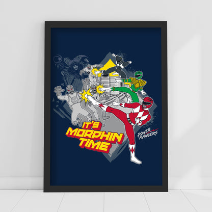 Power Rangers Print - Fighting Villains Poster Wall Art