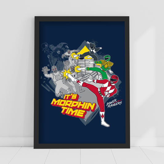 Power Rangers Print - Fighting Villains Poster Wall Art