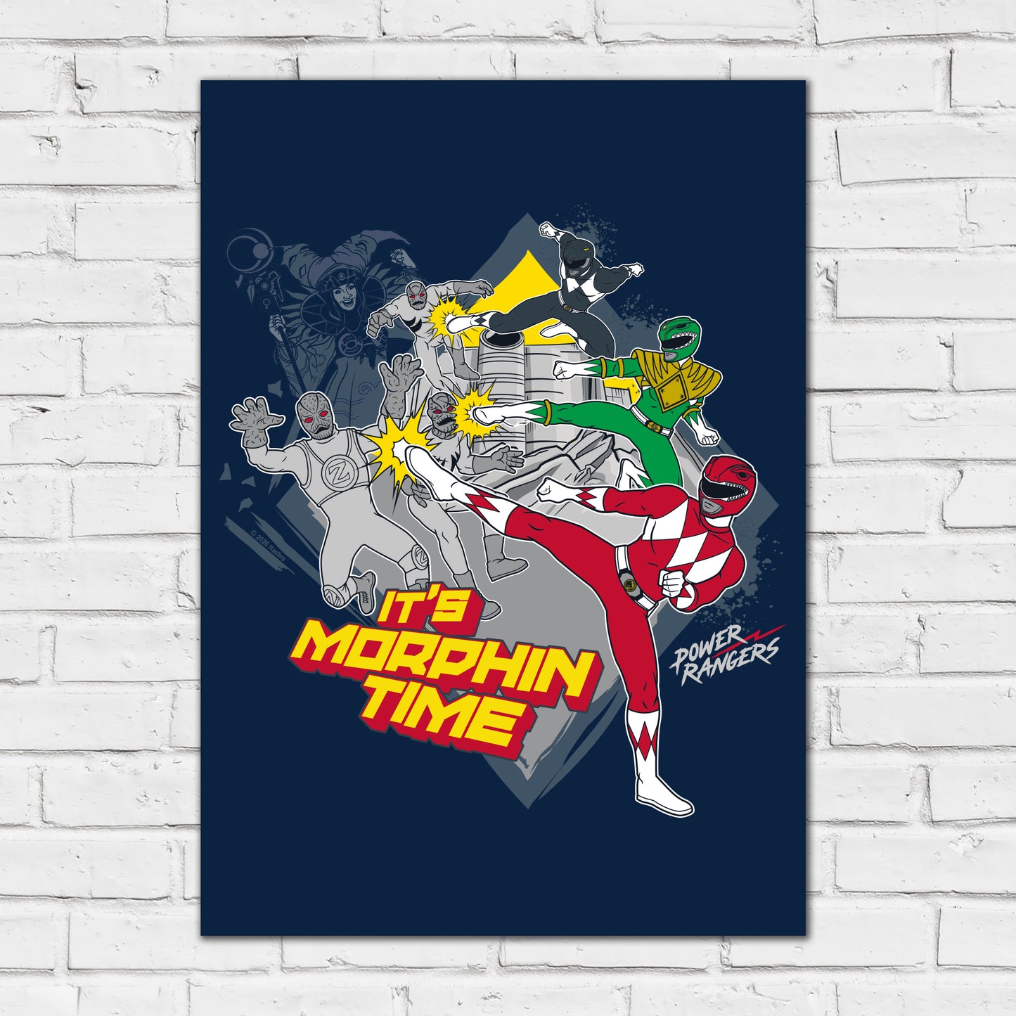Power Rangers Print - Fighting Villains Poster Wall Art