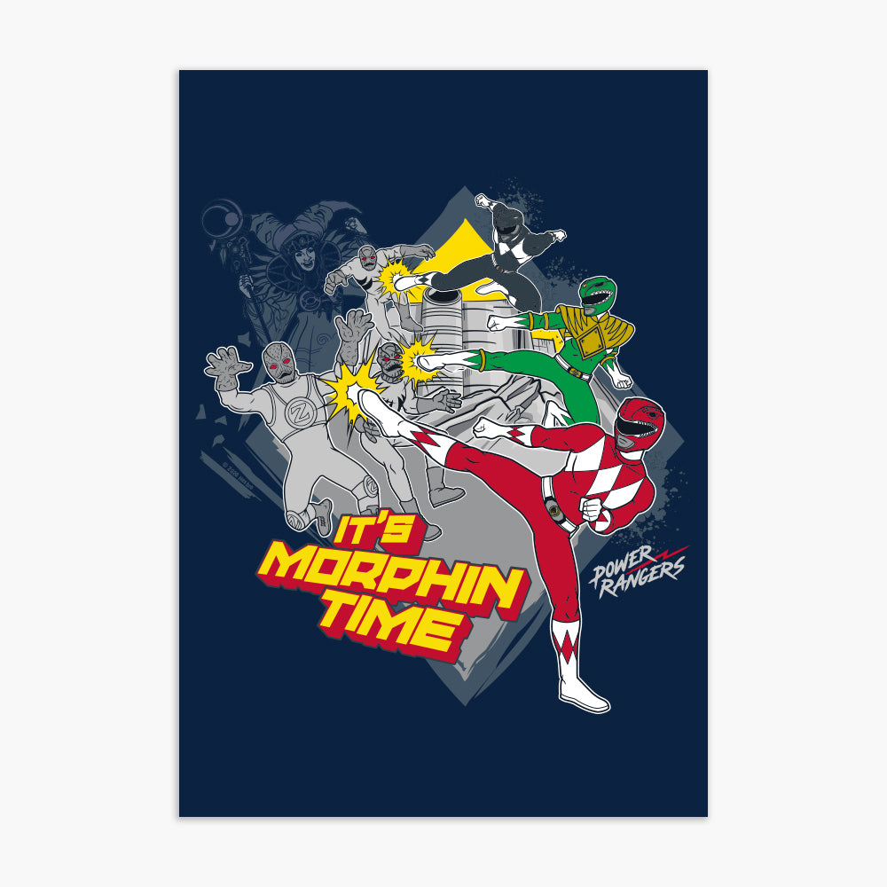 Power Rangers Print - Fighting Villains Poster Wall Art