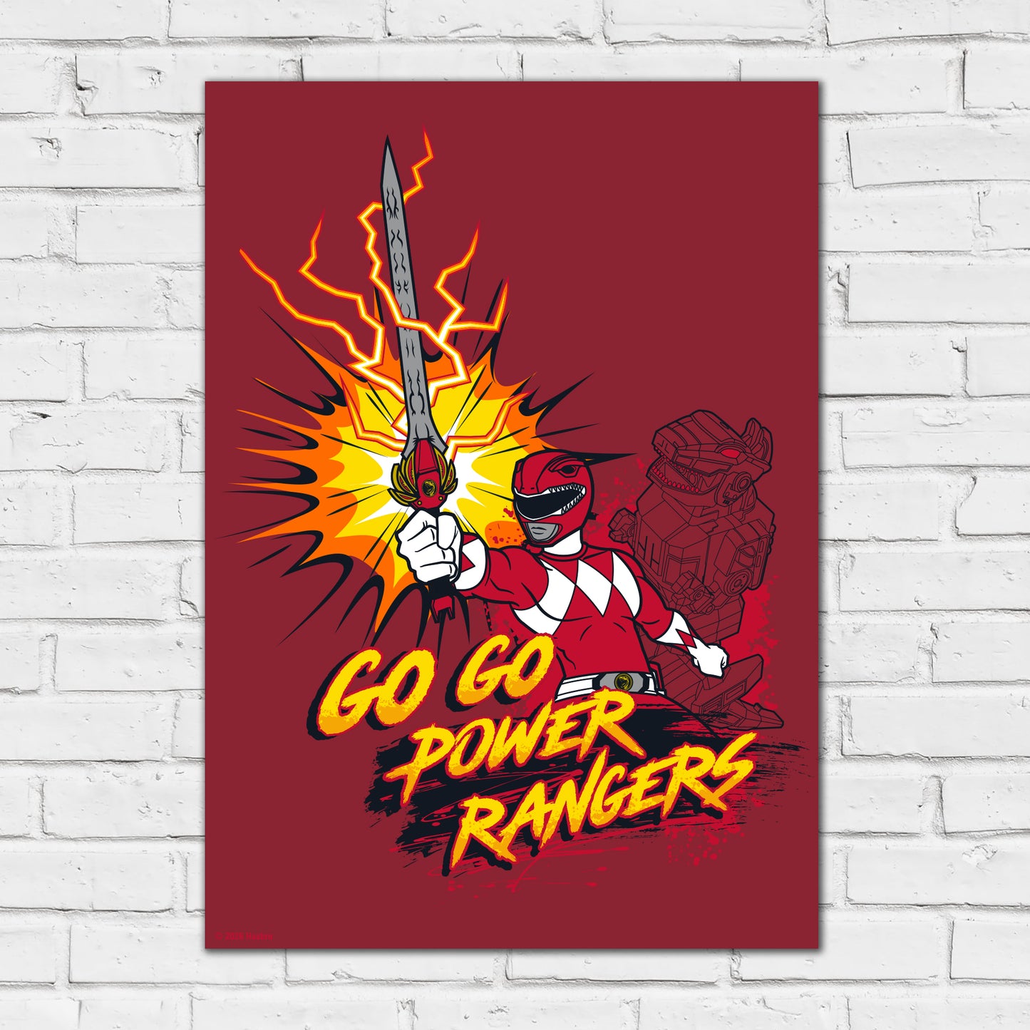Power Rangers Print - Go Go Power Rangers Red Poster Wall Art