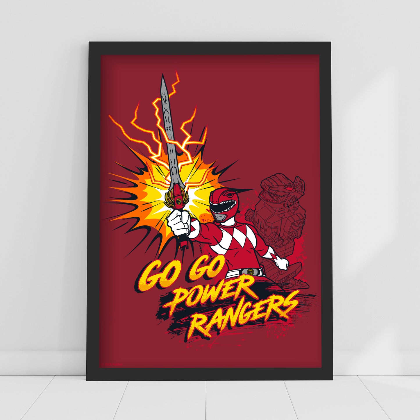 Power Rangers Print - Go Go Power Rangers Red Poster Wall Art