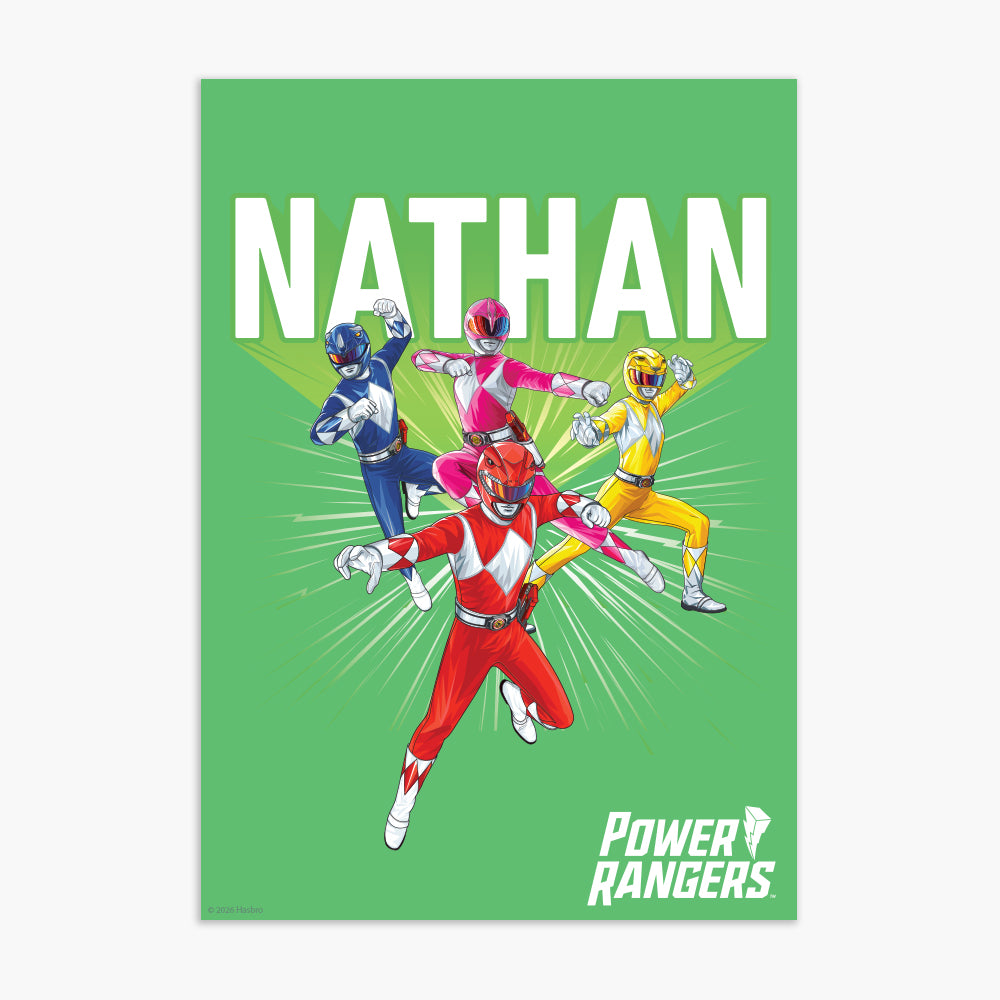 Power Rangers Print - Green Personalised Poster Wall Art