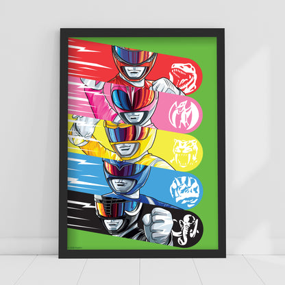 Power Rangers Print - Group Green Poster Wall Art