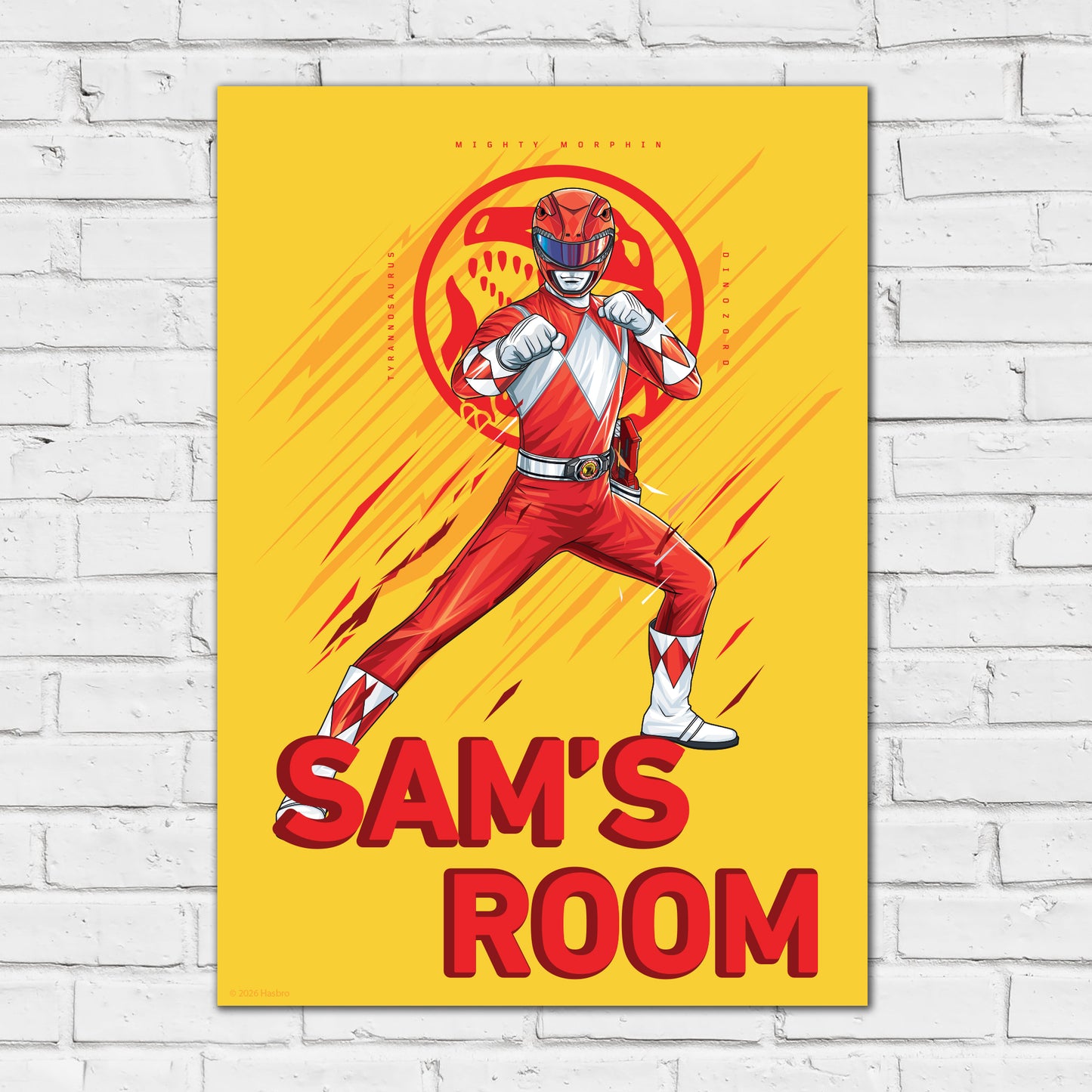 Power Rangers Print - Red Ranger Personalised Poster Wall Art