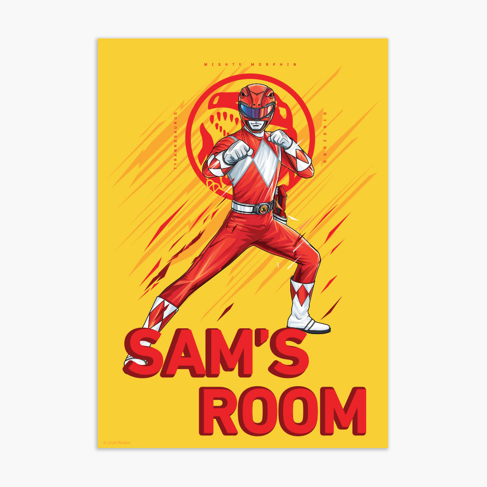 Power Rangers Print - Red Ranger Personalised Poster Wall Art