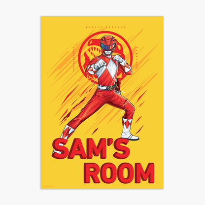 Power Rangers Print - Red Ranger Personalised Poster Wall Art