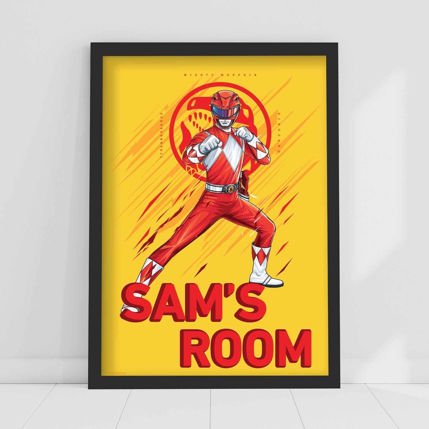 Power Rangers Print - Red Ranger Personalised Poster Wall Art