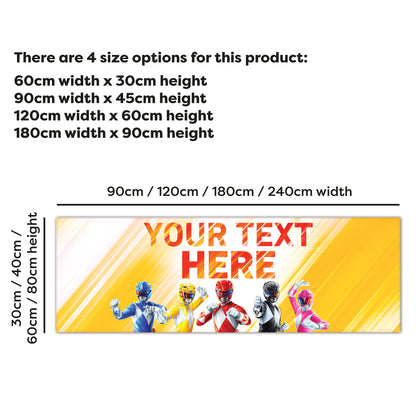 Power Rangers Birthday - Group Yellow Personalised Banner Wall Sticker