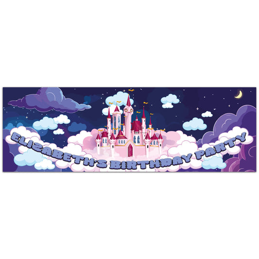 Princess Birthday – Midnight Castle Personalised Banner Wall Sticker