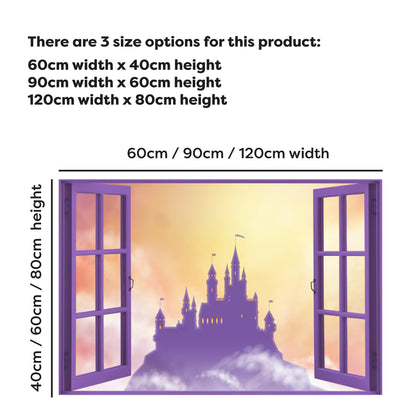 Princess Wall Sticker - Castle Colour Mist Open Window Decal Art