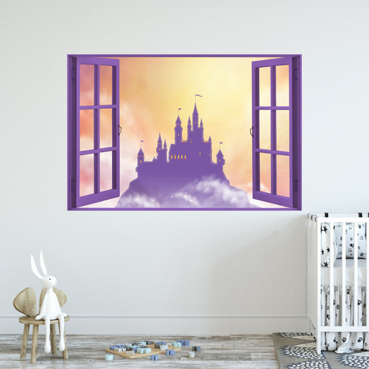 Princess Wall Sticker - Castle Colour Mist Open Window Decal Art