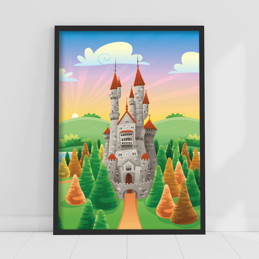 Princess Print - Castle Sunrise Poster Wall Art