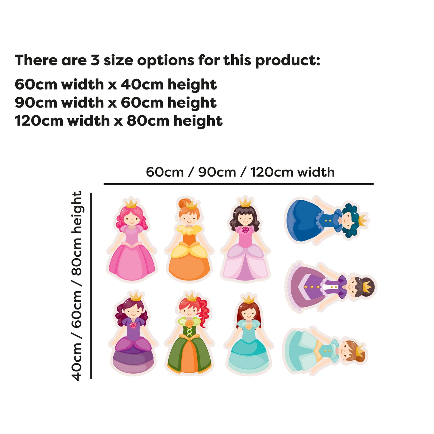 Princess Wall Sticker - Set of 9 Art Decal