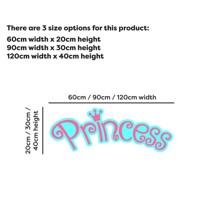 Princess Wall Sticker - Princess Text Art Decal