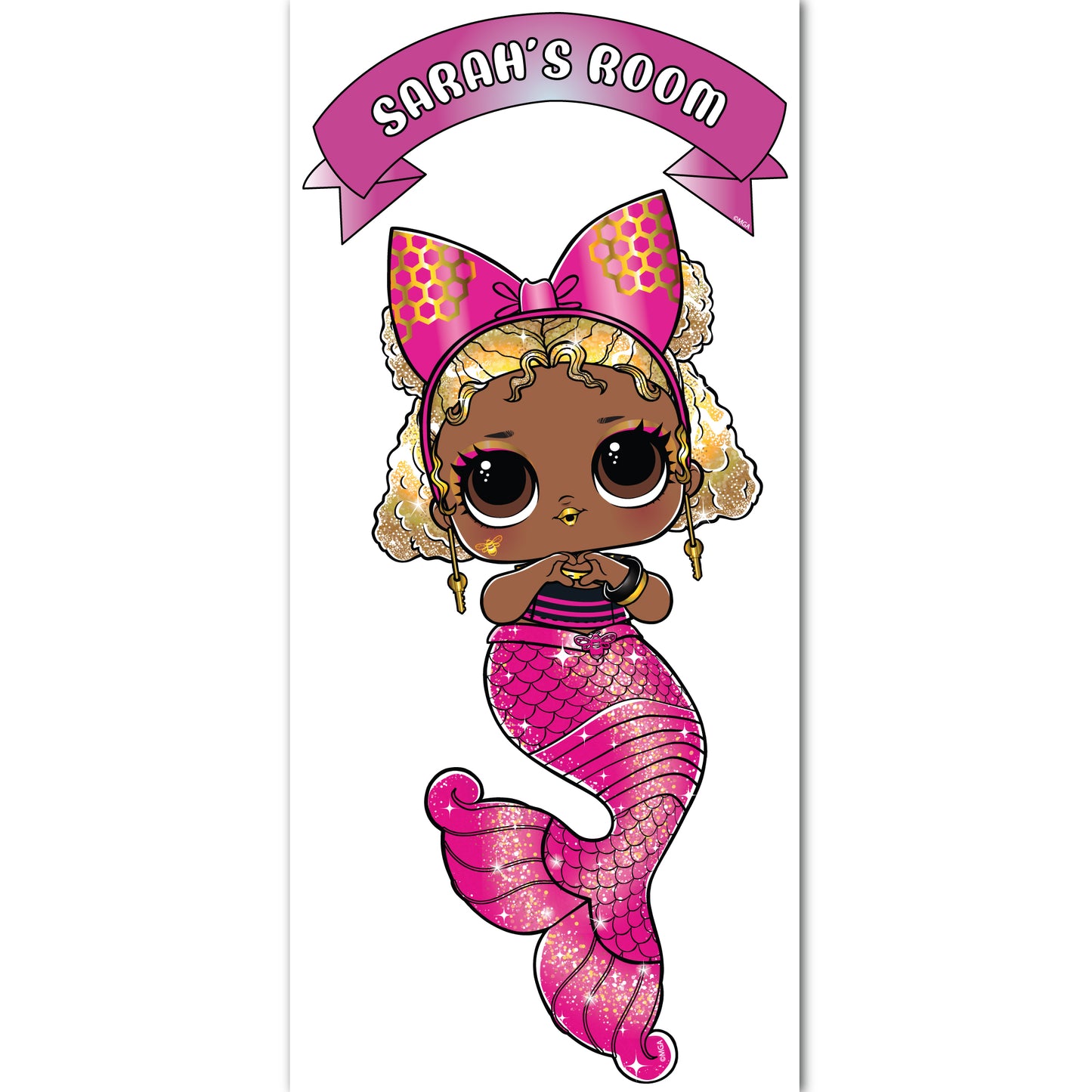 L.O.L Surprise! Wall Sticker - Mermaids Queen Bee Personalised Name Wall Art