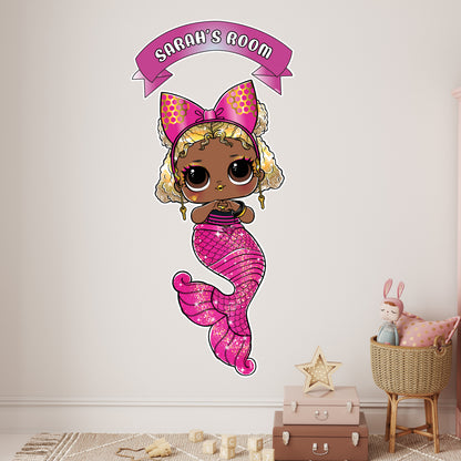 L.O.L Surprise! Wall Sticker - Mermaids Queen Bee Personalised Name Wall Art