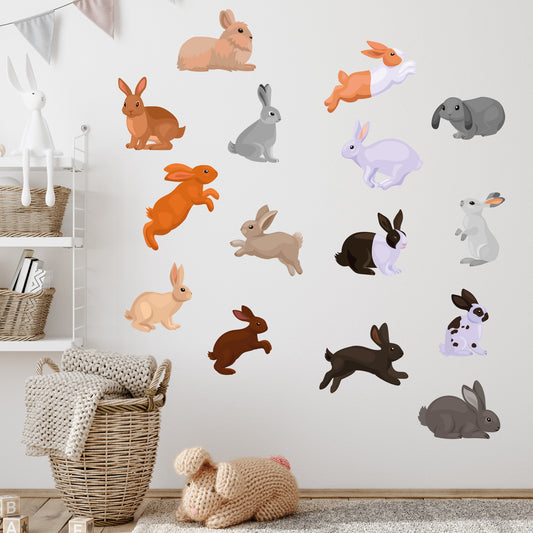 Animal Wall Sticker - Rabbit Decal Set Wall Art