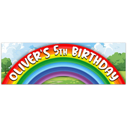 Rainbow Birthday – Over The Rainbow Personalised Banner Wall Sticker
