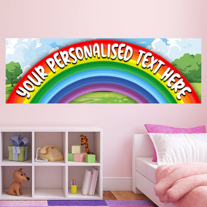Rainbow Birthday – Over The Rainbow Personalised Banner Wall Sticker