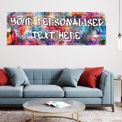 Graffiti Birthday – Rainbow Wall Personalised Banner Wall Sticker