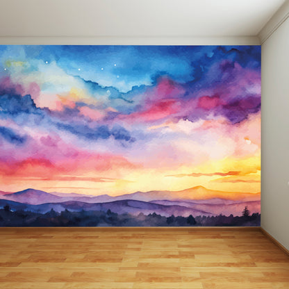 Rainbow Sunset Full Wall Mural