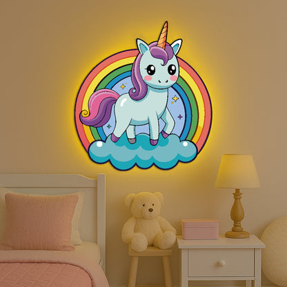 Rainbow Unicorn LED Backlit Wallpop