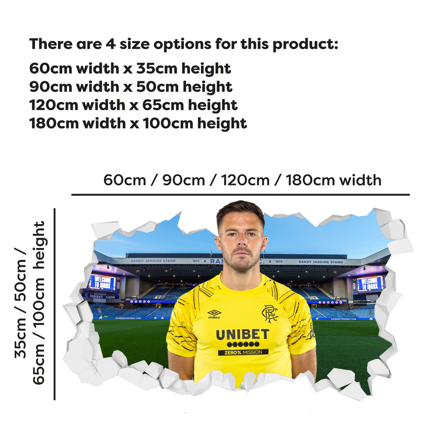 Rangers F.C Jack Butland 25/26 Broken Wall Sticker
