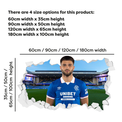 Rangers F.C Raskin 25/26 Broken Wall Sticker