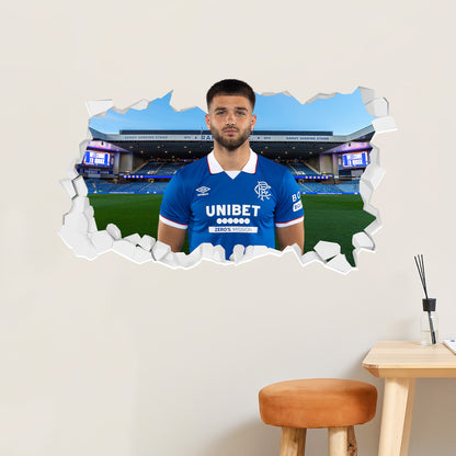 Rangers F.C Raskin 25/26 Broken Wall Sticker