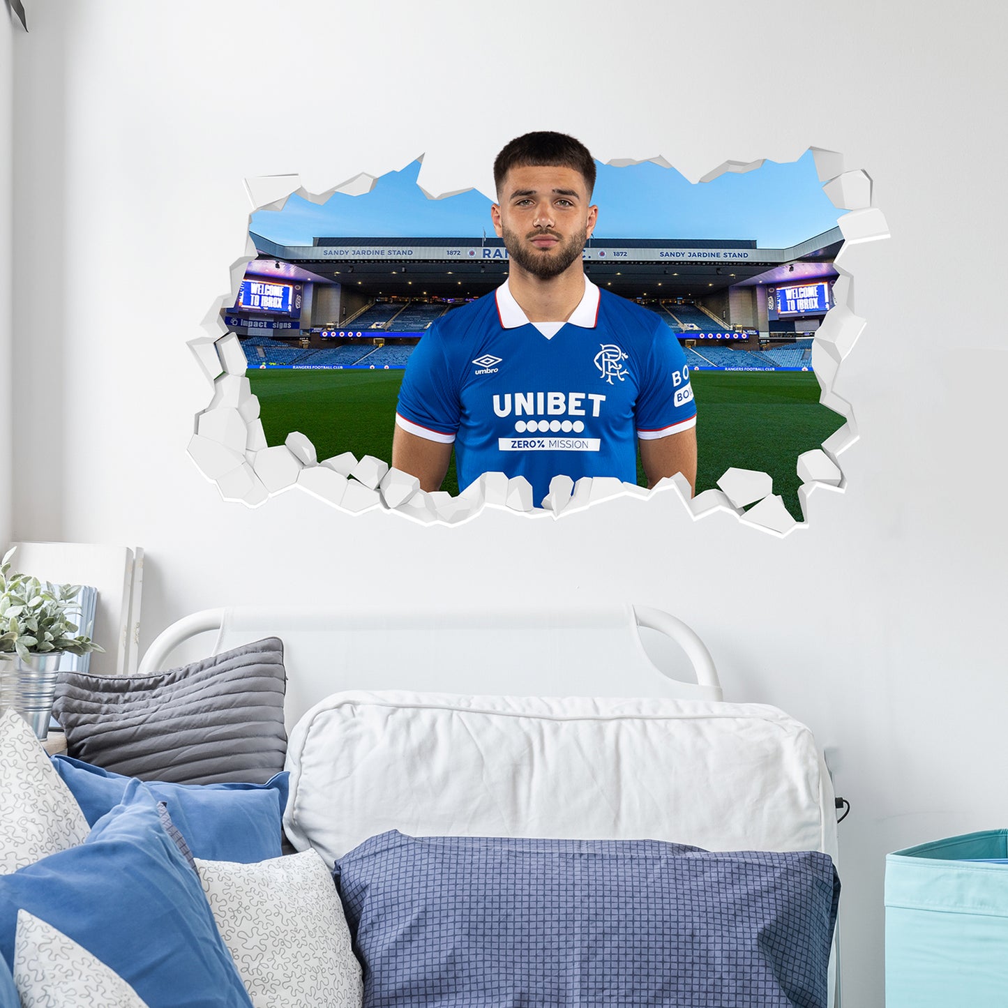 Rangers F.C Raskin 25/26 Broken Wall Sticker