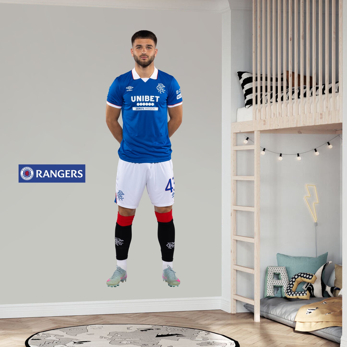 Rangers FC - Raskin 25/26 Player Wall Sticker