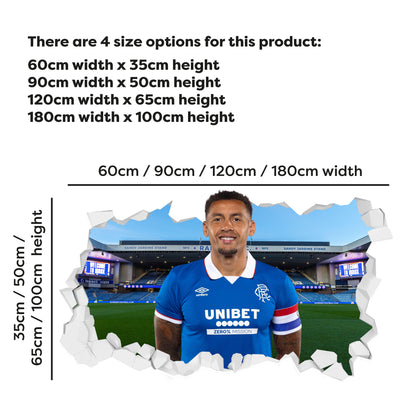 Rangers F.C James Tavernier 25/26 Broken Wall Sticker