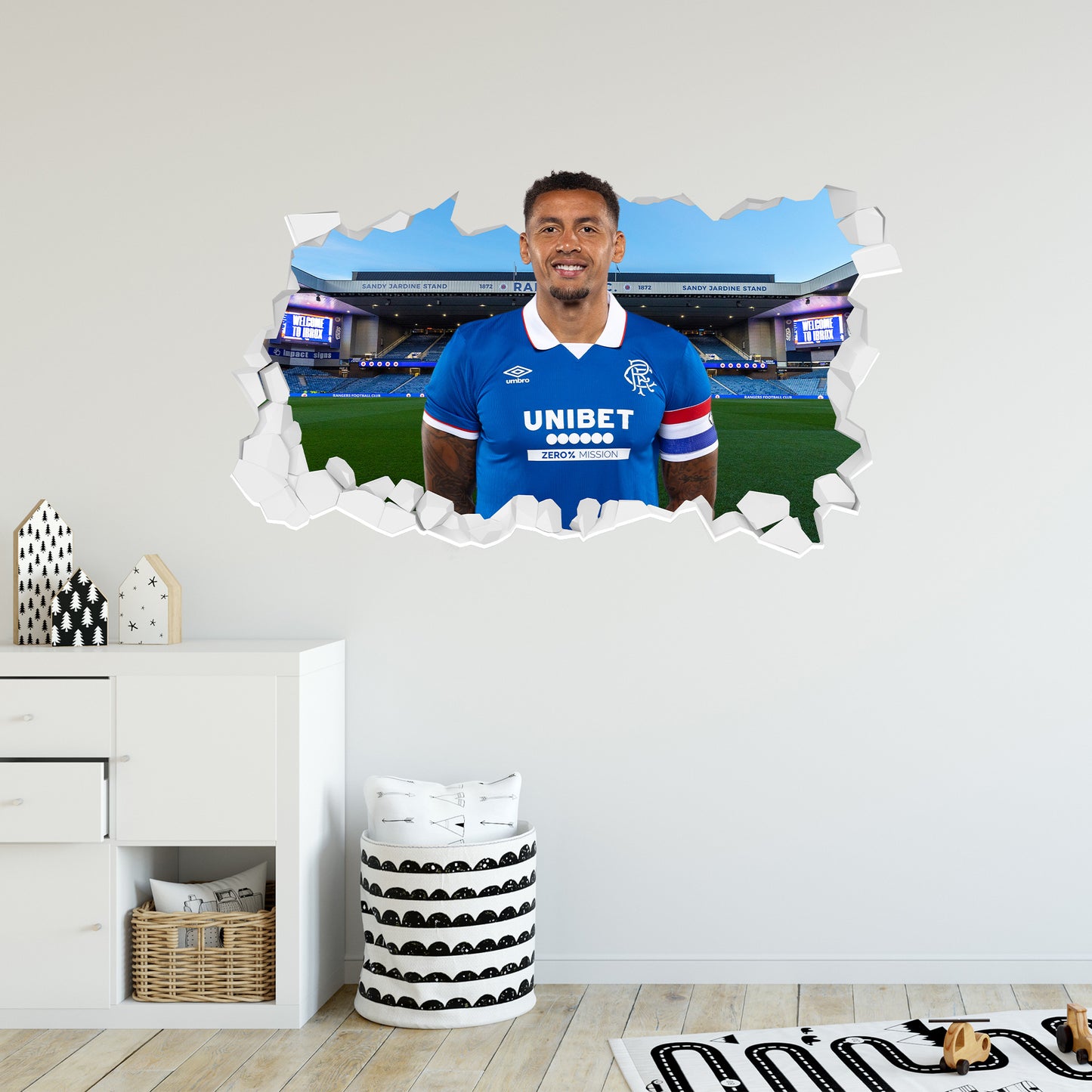 Rangers F.C James Tavernier 25/26 Broken Wall Sticker