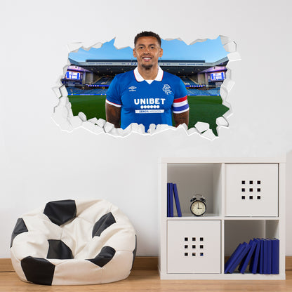 Rangers F.C James Tavernier 25/26 Broken Wall Sticker